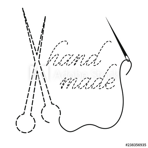 500x500 Silhouette Of Knitting Needles And Words Hand Made