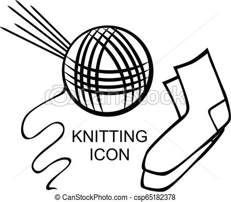 450x394 Tangle Of Thread And Five Knitting Needles Vector Illustrations