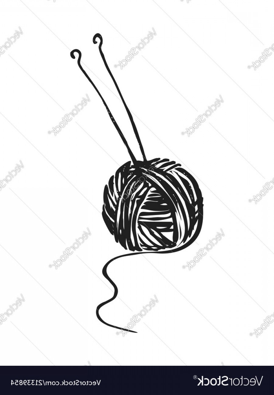 900x1296 Yarn And Needles Vector Lamaison