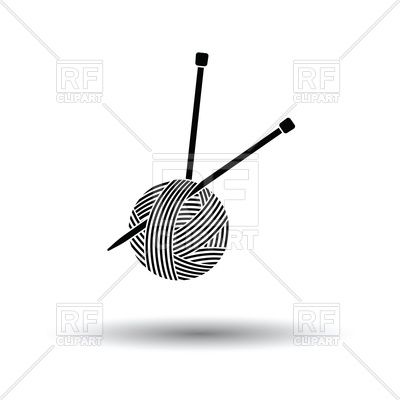 400x400 Yarn Ball With Knitting Needles Icon Vector Image Of Icons