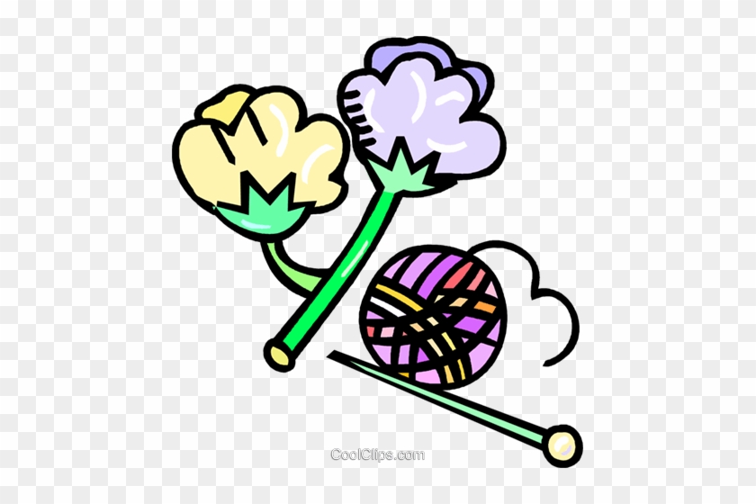 840x560 Cotton And Knitting Needles Royalty Free Vector Clip