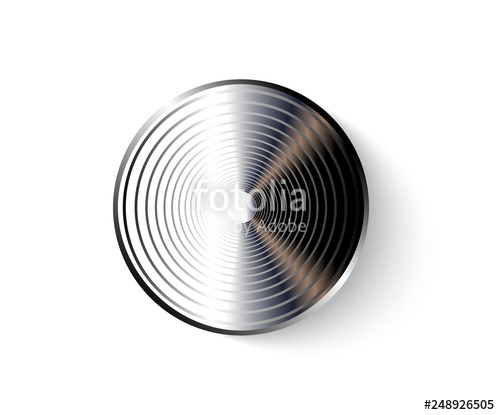 500x415 Realistic Metal Button Icon Isolated On White Chrome Volume Knob