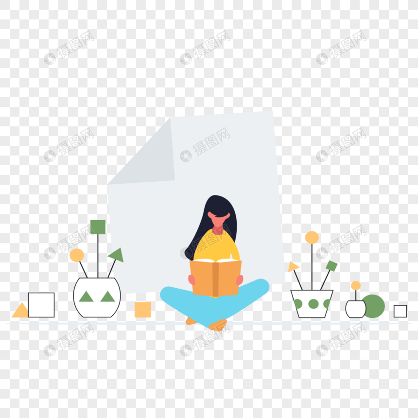 860x860 Woman Learning Knowledge Icon Free Vector Illustration Material