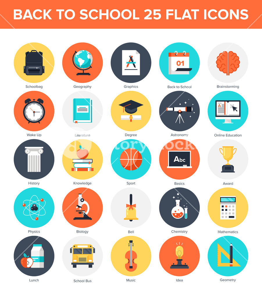 901x1000 Abstract Vector Collection Of Colorful Flat Education