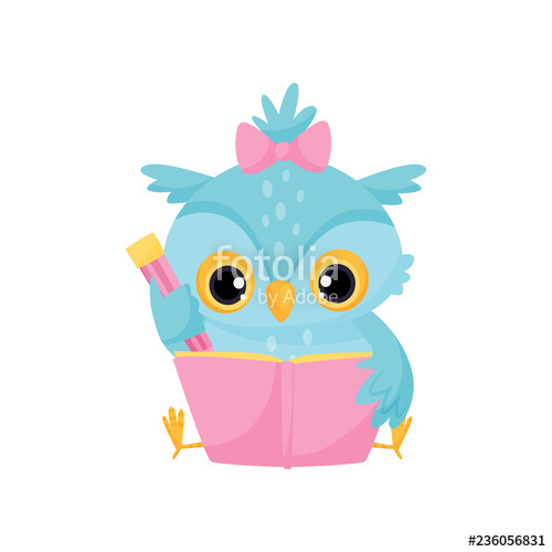Cute Wise Owl Reading A Book, School Education And Knowledge 500x500 Cute Wise Owl Reading A Book, School Education And Knowledge