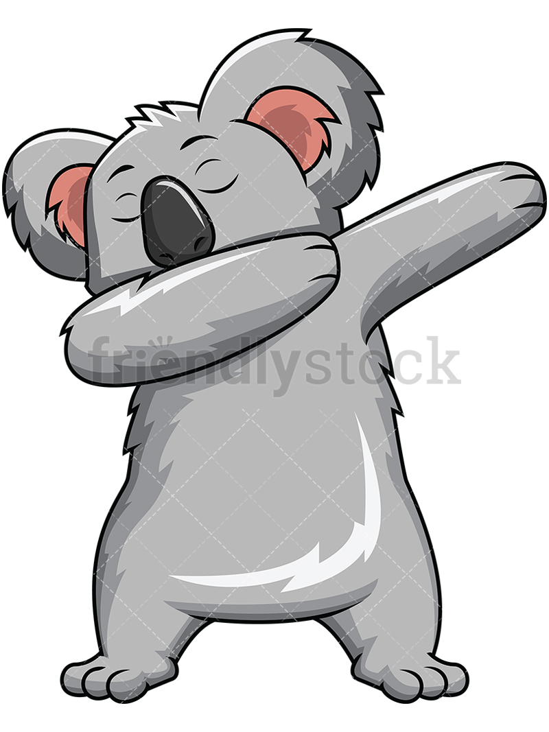 800x1067 Dabbing Koala Bear Vector Cartoon Clipart