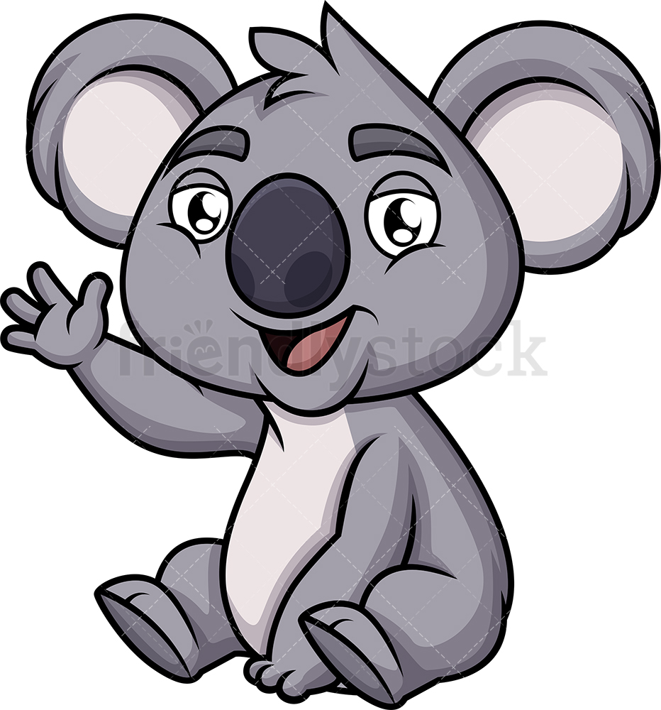 932x1000 Friendly Koala Bear Cartoon Vector Clipart