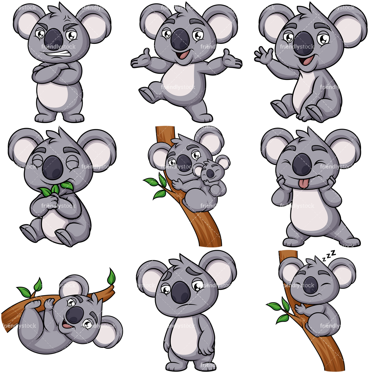 1200x1200 Koala Bear Mascot Cartoon Vector Clipart