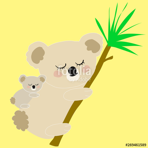 500x499 Koala Bear And Cute Baby Koala Bear Vector Illustration Stock