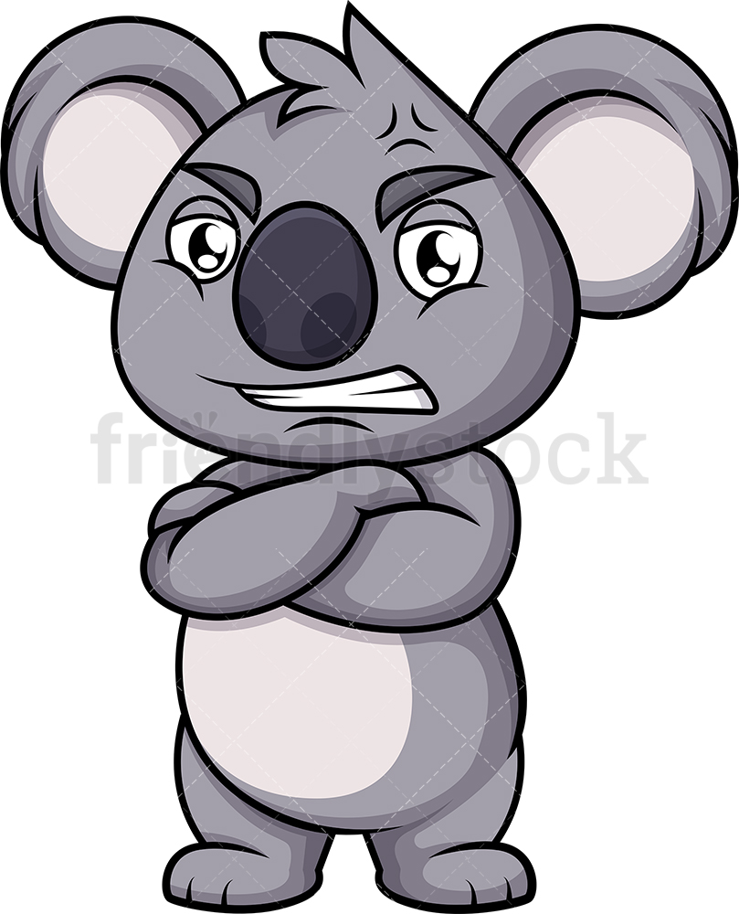 809x1000 Angry Koala Bear Cartoon Vector Clipart
