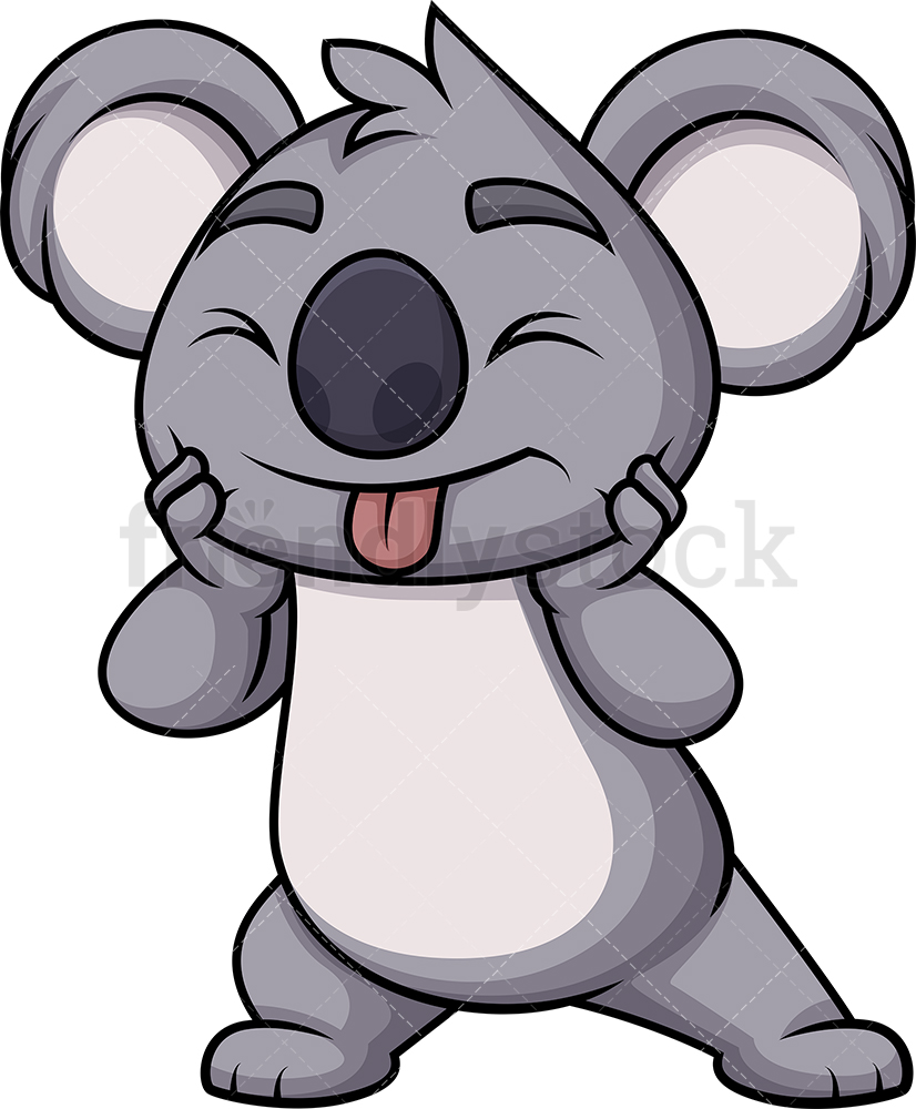 826x1000 Playful Koala Bear Cartoon Vector Clipart