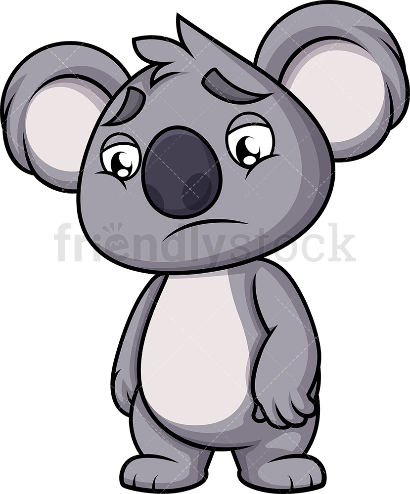 829x1000 Sad Koala Cartoon Vector Clipart