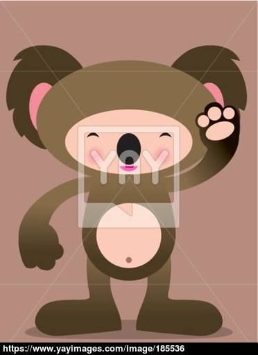 372x512 Cute Australian Koala Bear Vector Manga Illustration Vector