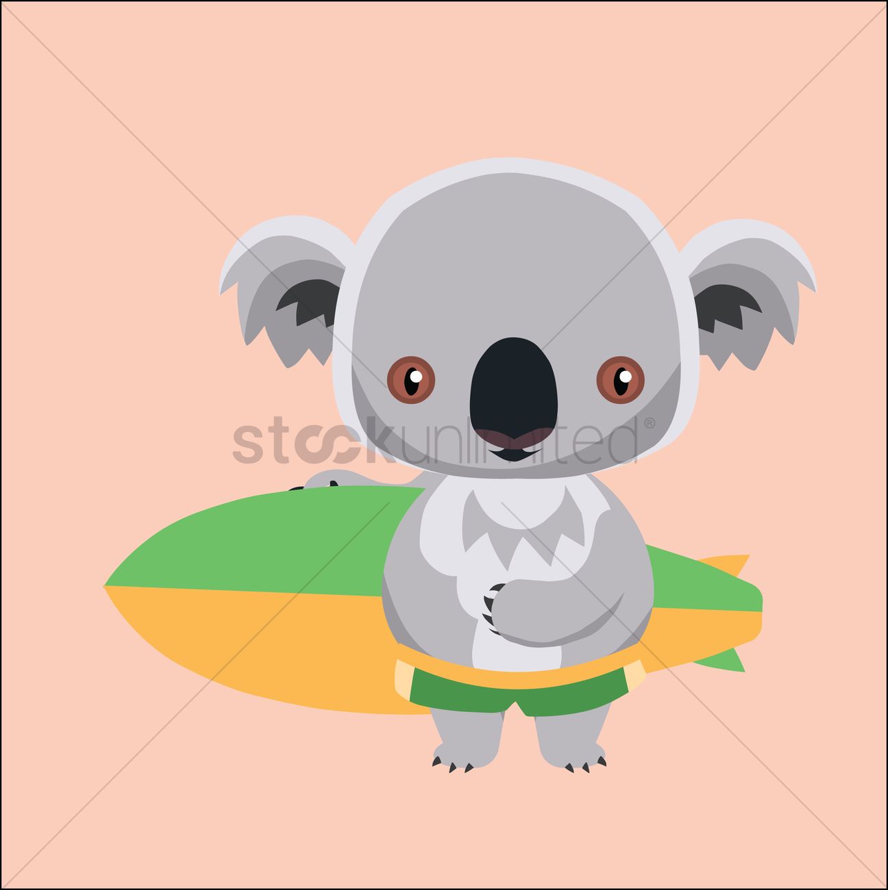 1296x1300 Cute Koala Bear Vector Image