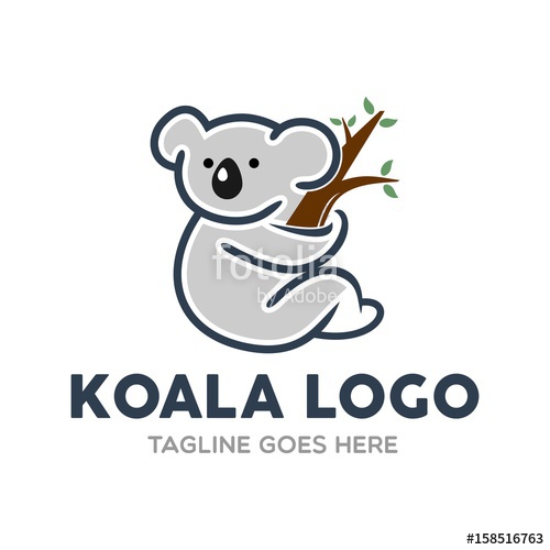 500x500 Unique Koala Logo Mascot Character Template Stock Image