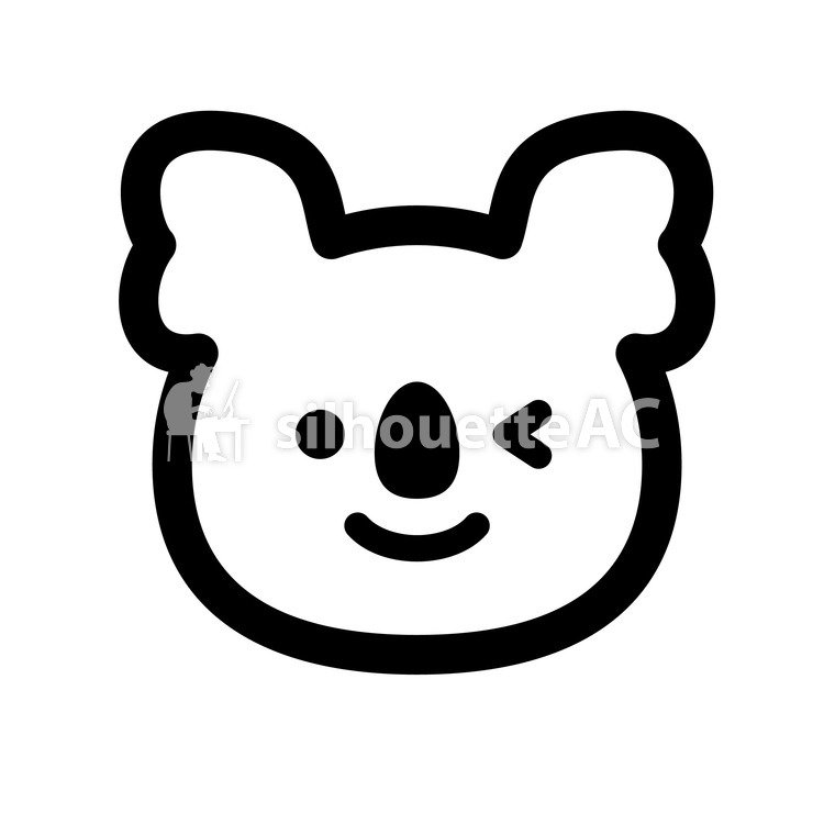 750x750 Free Silhouette Vector Animal Face Koala