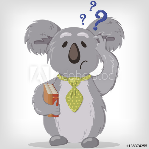 500x500 Thinking Koala Discouraged Koala Vector Illustration