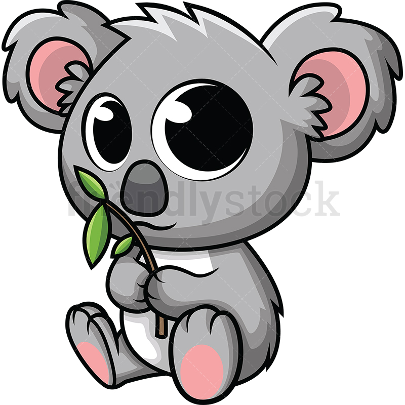 800x800 Cute Baby Koala Cartoon Vector Clipart