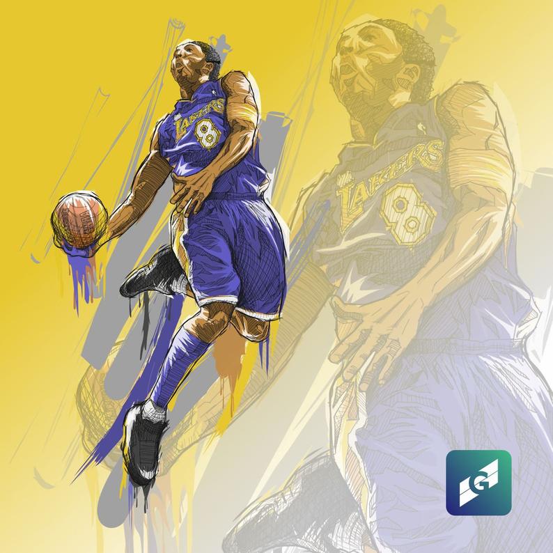 794x794 La Lakers Basketball Nba Fanart Instant Download Etsy