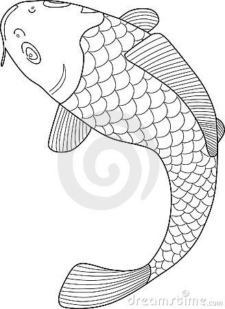 328x450 A Japanese Koi Fish Vector Line Art Illustration Japanese Koi