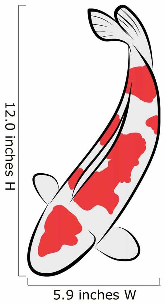 530x972 Koi Fish Vector Wall Decal