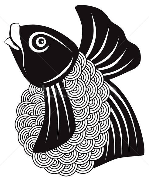 Koi Fish Black And White Illustration Vector Illustration Jit 491x600 Koi Fish Black And White Illustration Vector Illustration Jit