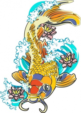 Koi Vector Free Vector Download 263x368 Koi Vector Free Vector Download