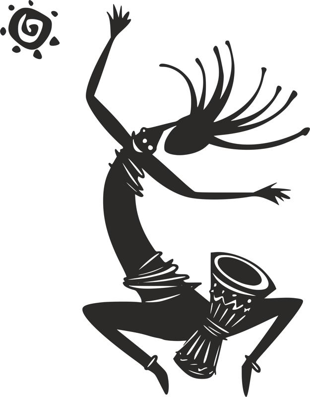 625x800 Kokopelli Figure Dancing Vector Graphic Design Vector