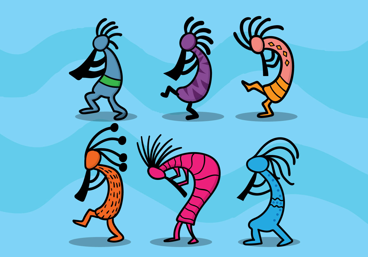 1400x980 Kokopelli Free Vector Art