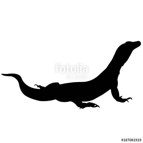 500x500 Komodo Dragon Silhouette Vector Graphics Stock Image And Royalty