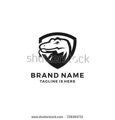 450x470 Komodo Dragon Shield Security Sport Emblem Badges Logo Template