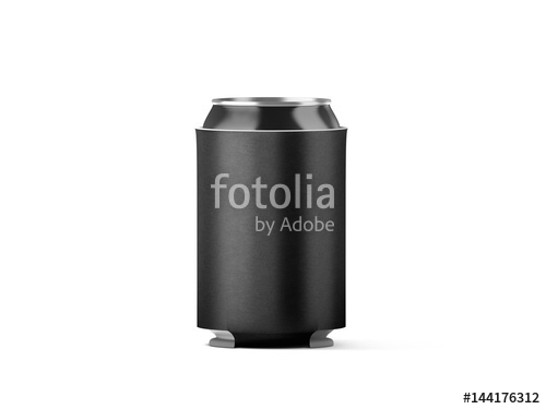 500x375 Blank Black Collapsible Beer Can Koozie Mockup Isolated