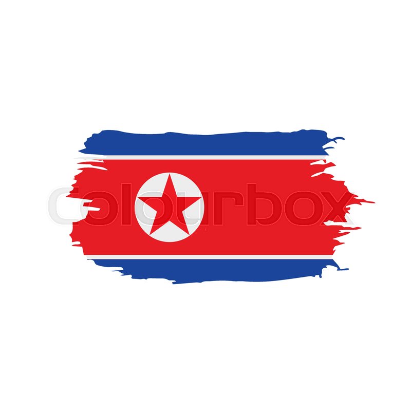 800x800 North Korea Flag, Vector Illustration On A White Background Stock