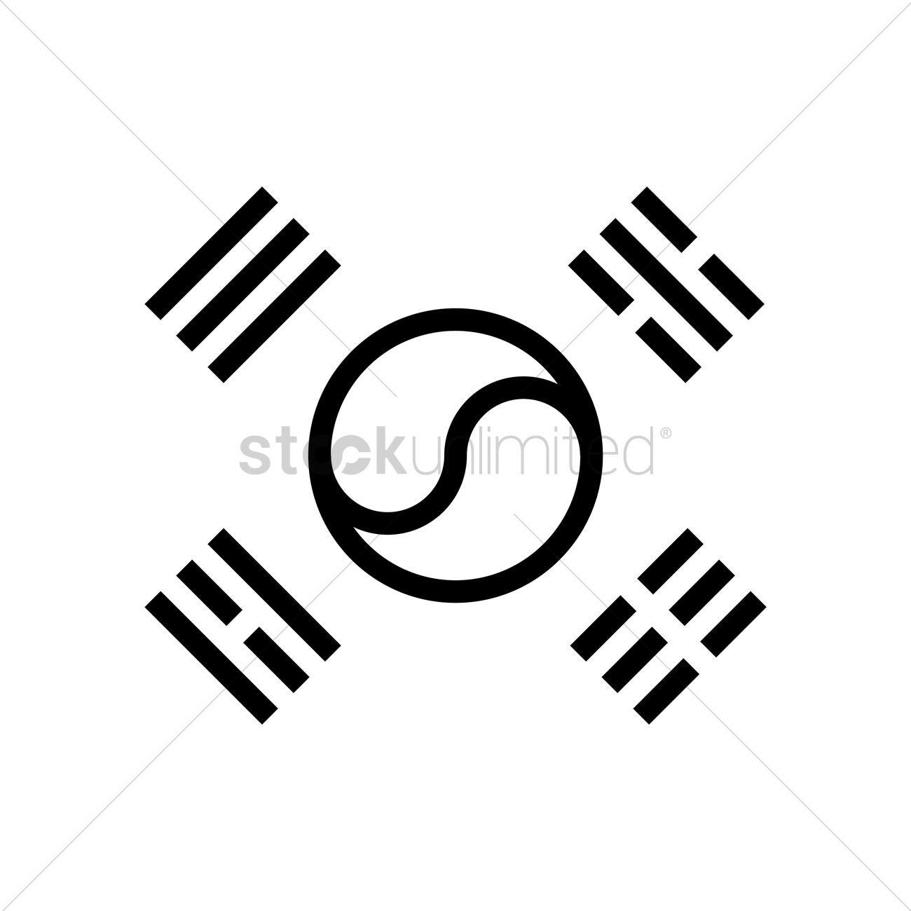 1300x1300 South Korea Flag Vector Image