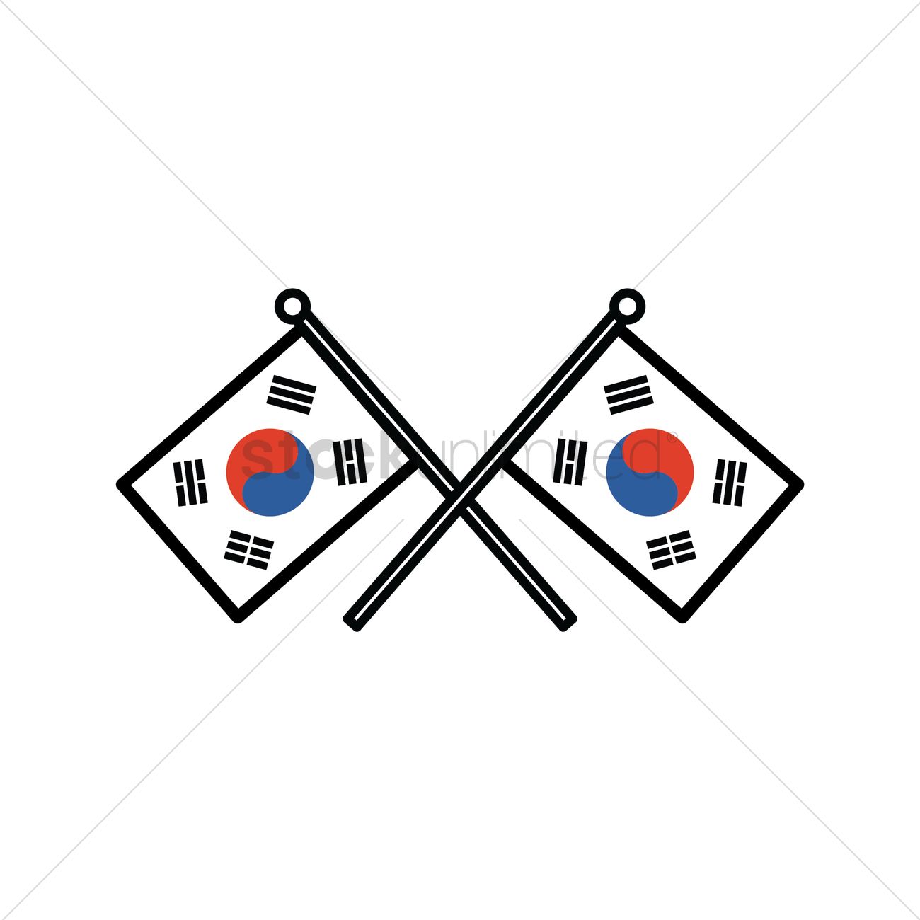 1300x1300 South Korea Flag Vector Image