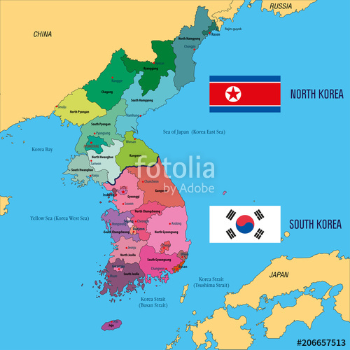 500x500 Korea Vector Colorful Map Stock Image And Royalty Free Vector