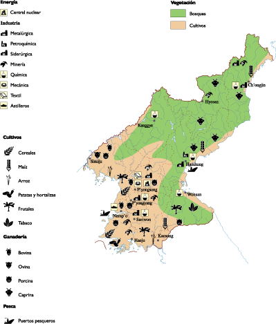 399x469 North Korea Economic Map Vector World Maps