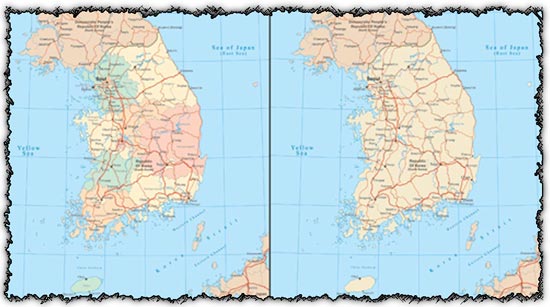 550x307 South Korea Map Vector