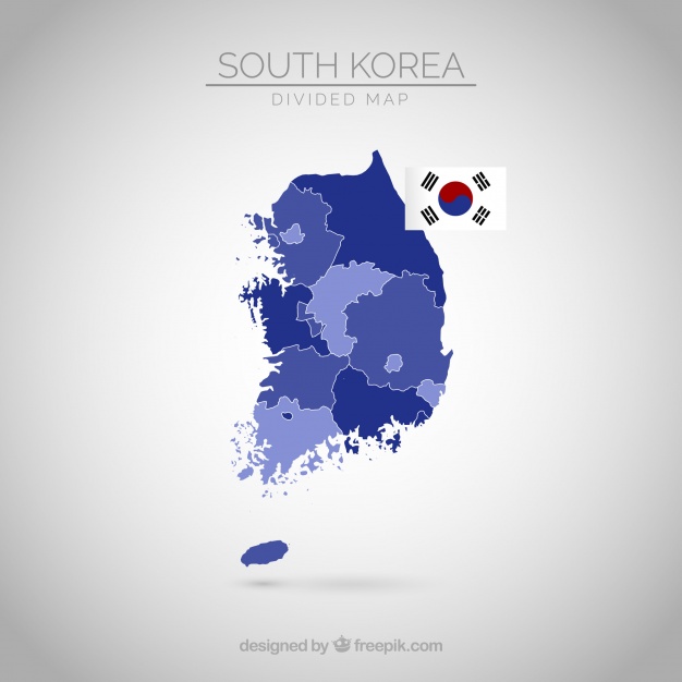 626x626 South Korean Map Vector Free Download