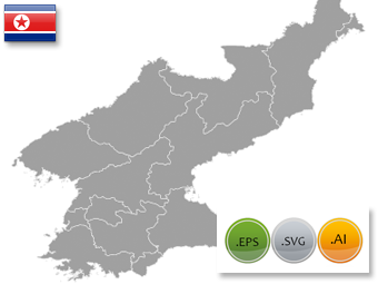 340x255 Kp North Korea Province Vector Map