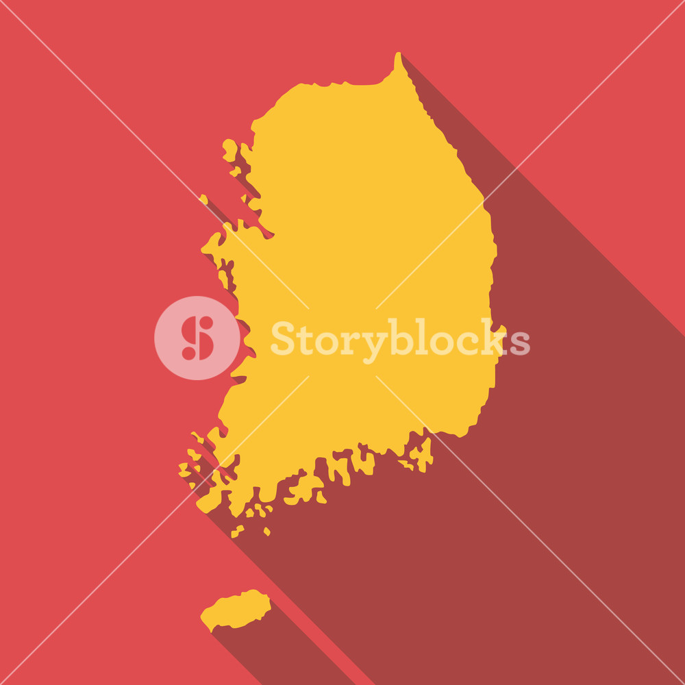 1000x1000 Korea Map Icon Flat Illustration Of Korea Map Vector Icon For Web