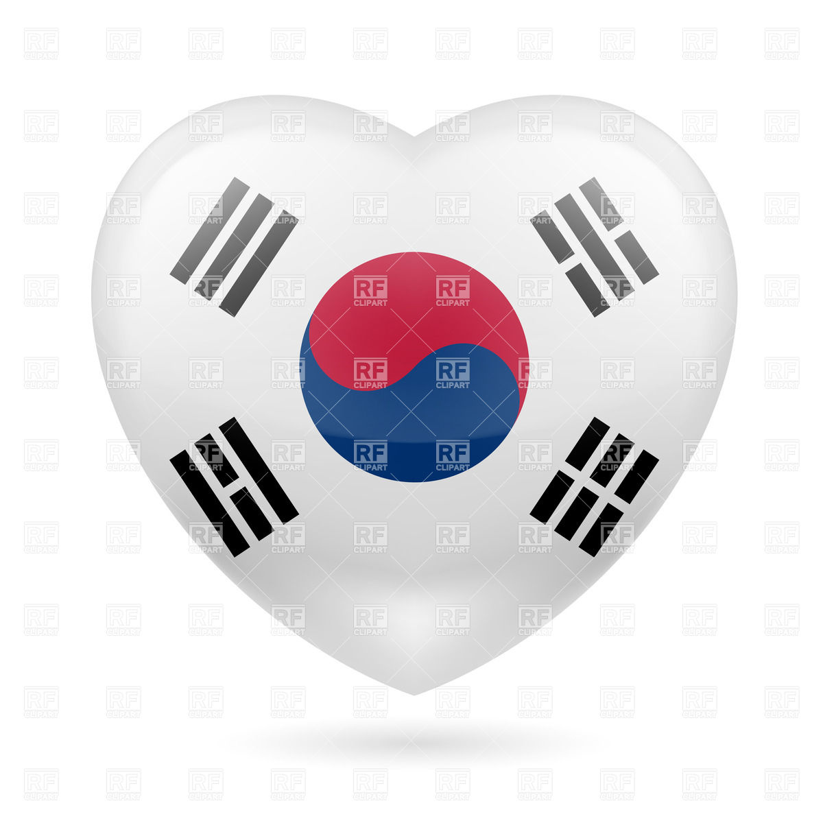 Корейский флаг Южной Кореи сердца