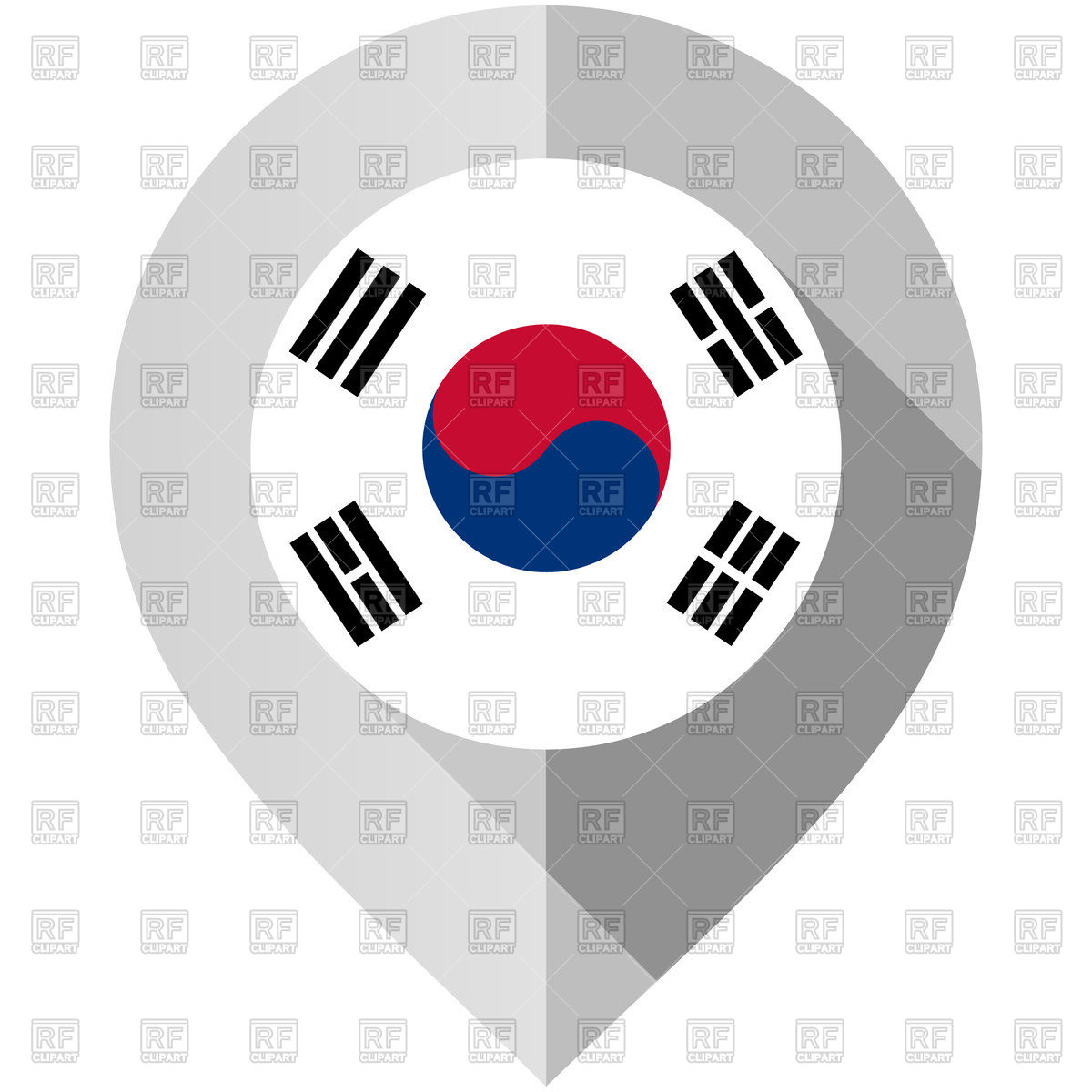 1200x1200 Map Marker With Flag South Korea Vector Image Of Icons And Emblems