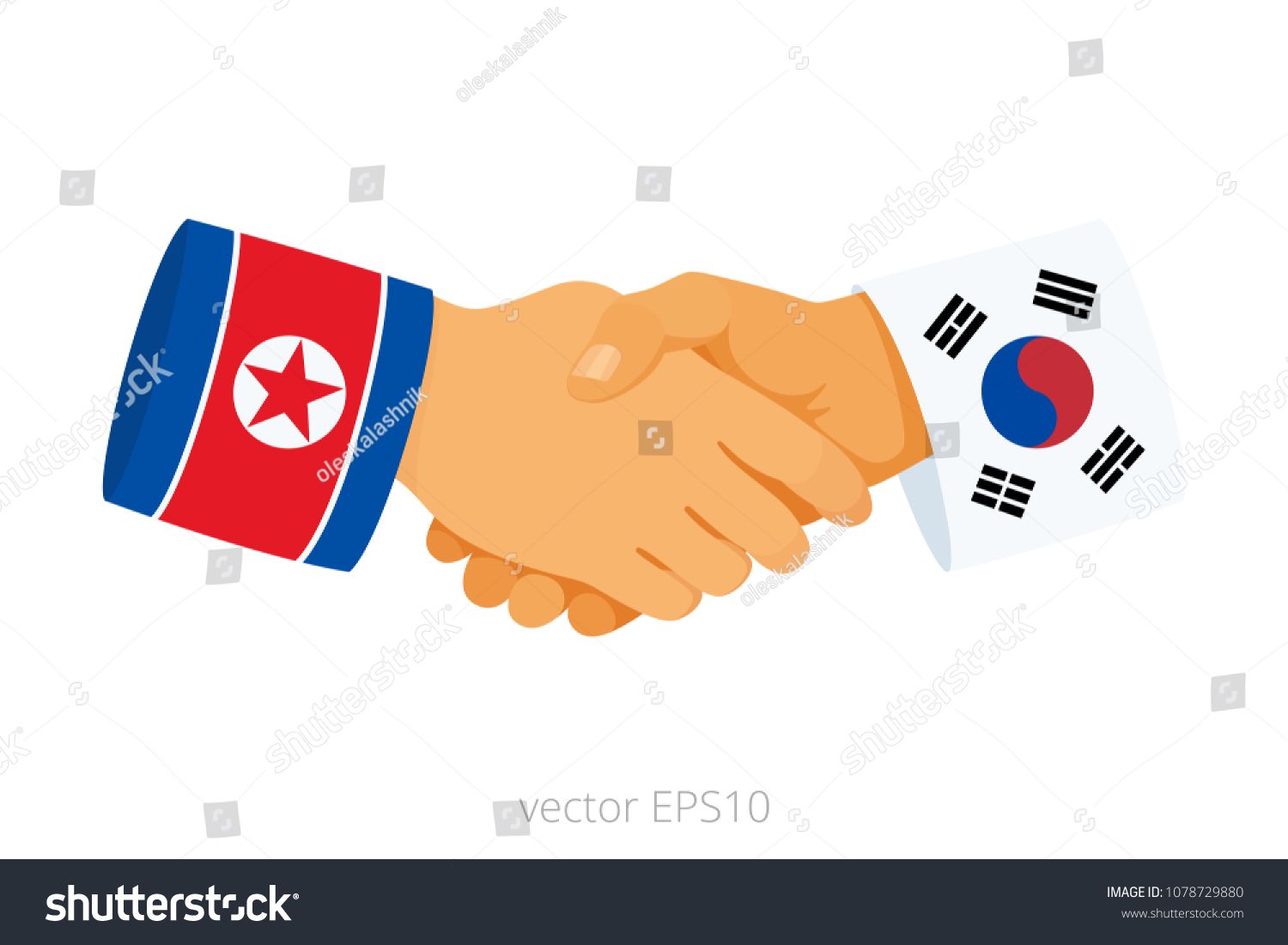 1500x1101 New Hopeful Friendship Of North Korea And South Korea Vector Icon