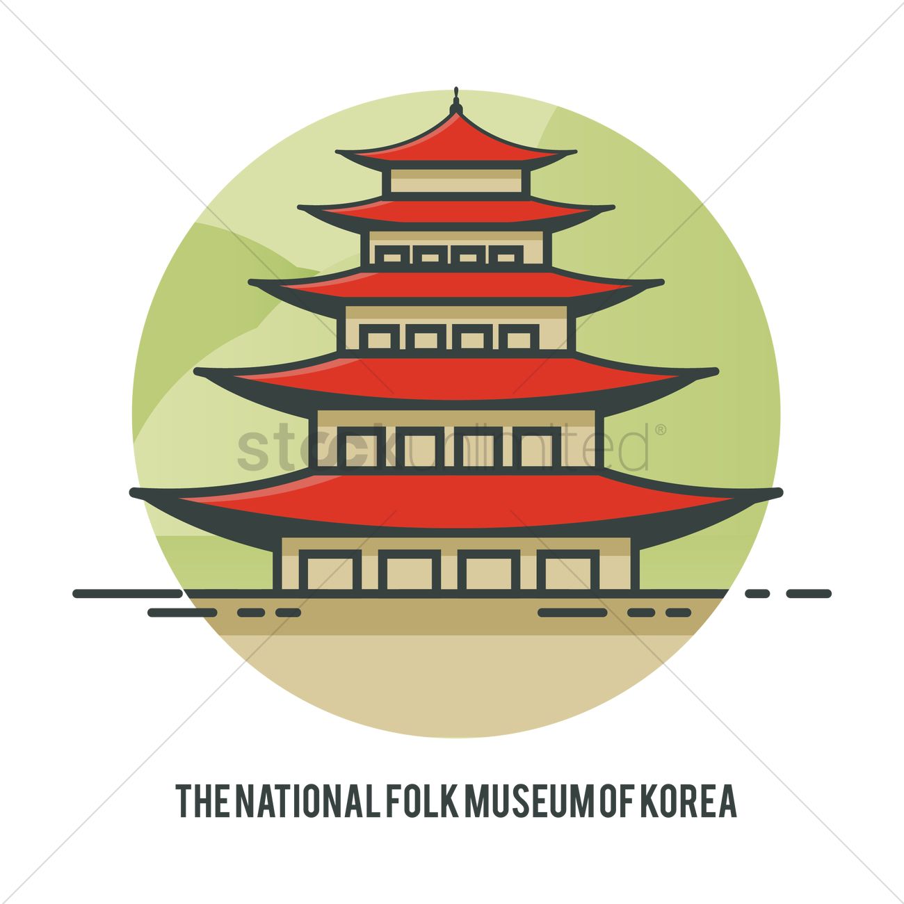 1300x1300 The National Folk Museum Of Korea Vector Image