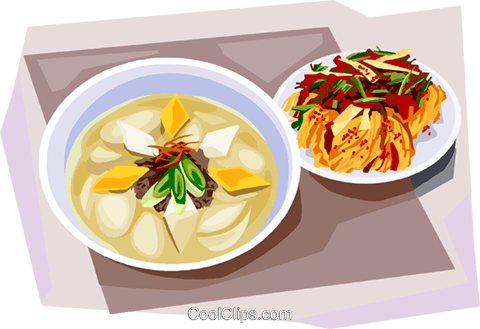 480x329 Korean Food Rice Cake Soup Royalty Free Vector Clip Art