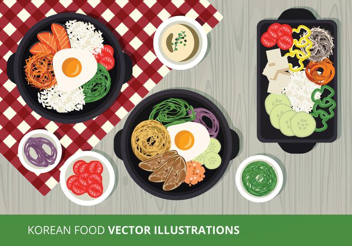 700x490 Korean Food Vector Illustration