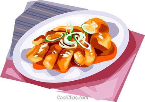 480x339 Korean Food Seasoned Bar Rice Cake Royalty Free Vector Clip Art