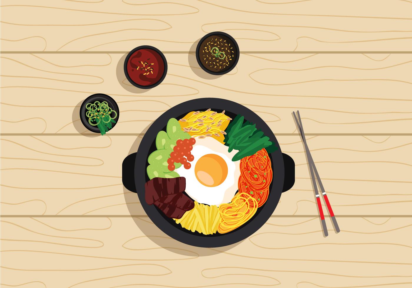 1400x980 Korean Food Free Vector