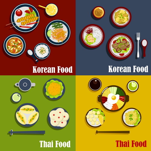 500x500 Thai With Korean Food Design Vector Free Download
